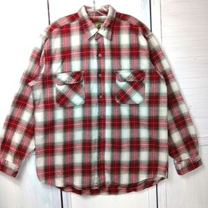 Vintage FIELD&STREAM heavyweight flannel shirt size XL white/red/black